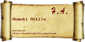 Homoki Attila névjegykártya